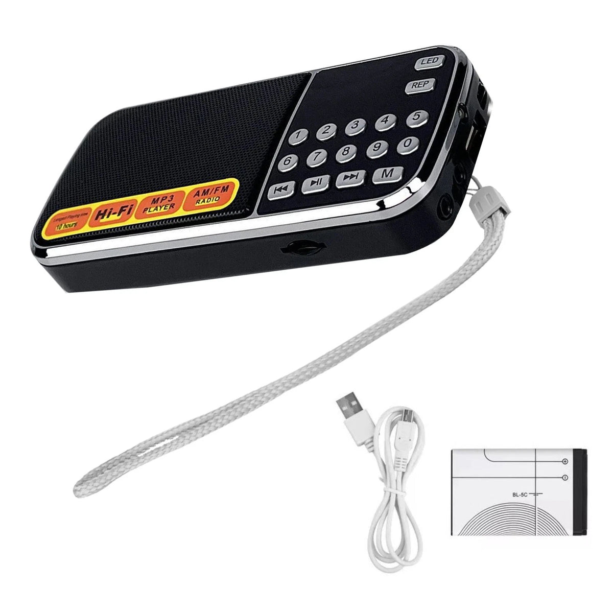 Portable Radio AM FM with Digital Screen and Multiple Connections