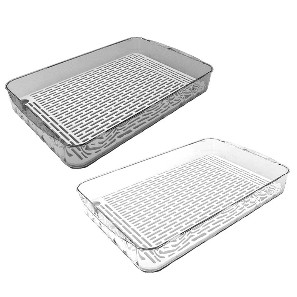 Serving Tray Dish Rack with Flat Drain Board for Kitchen and Dining Needs