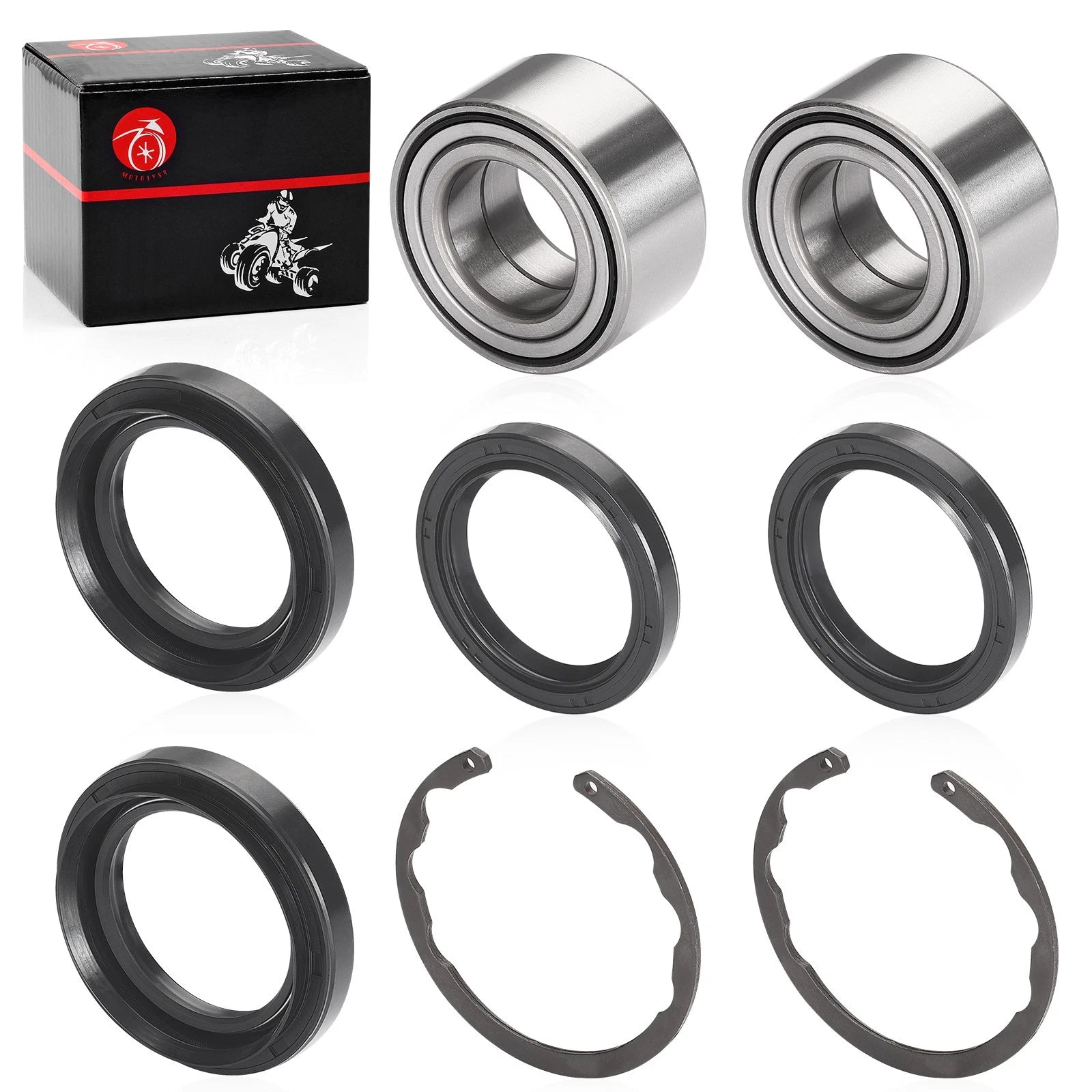 2Pcs Front Wheel Bearing & Seal Kit for Kawasaki Bayou Prairie (300–400)