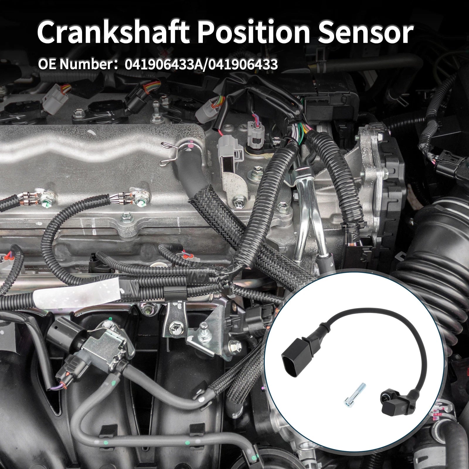 1 Pc Crankshaft Position Sensor No.041906433A for VW Fox Hatchback (2003–2014)