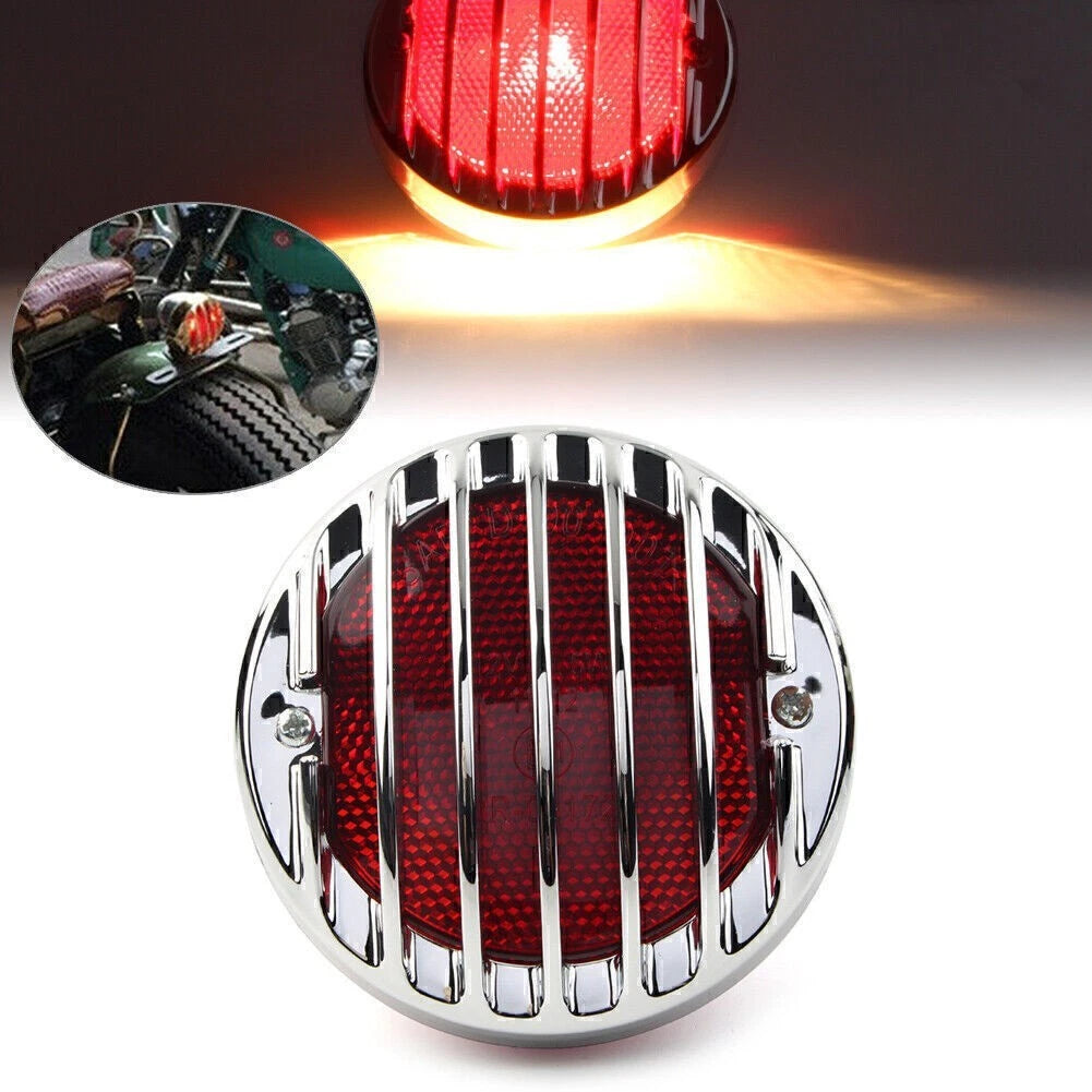 Chrome Tail Brake Light for Harley Bobber (Custom Chopper, Rat)