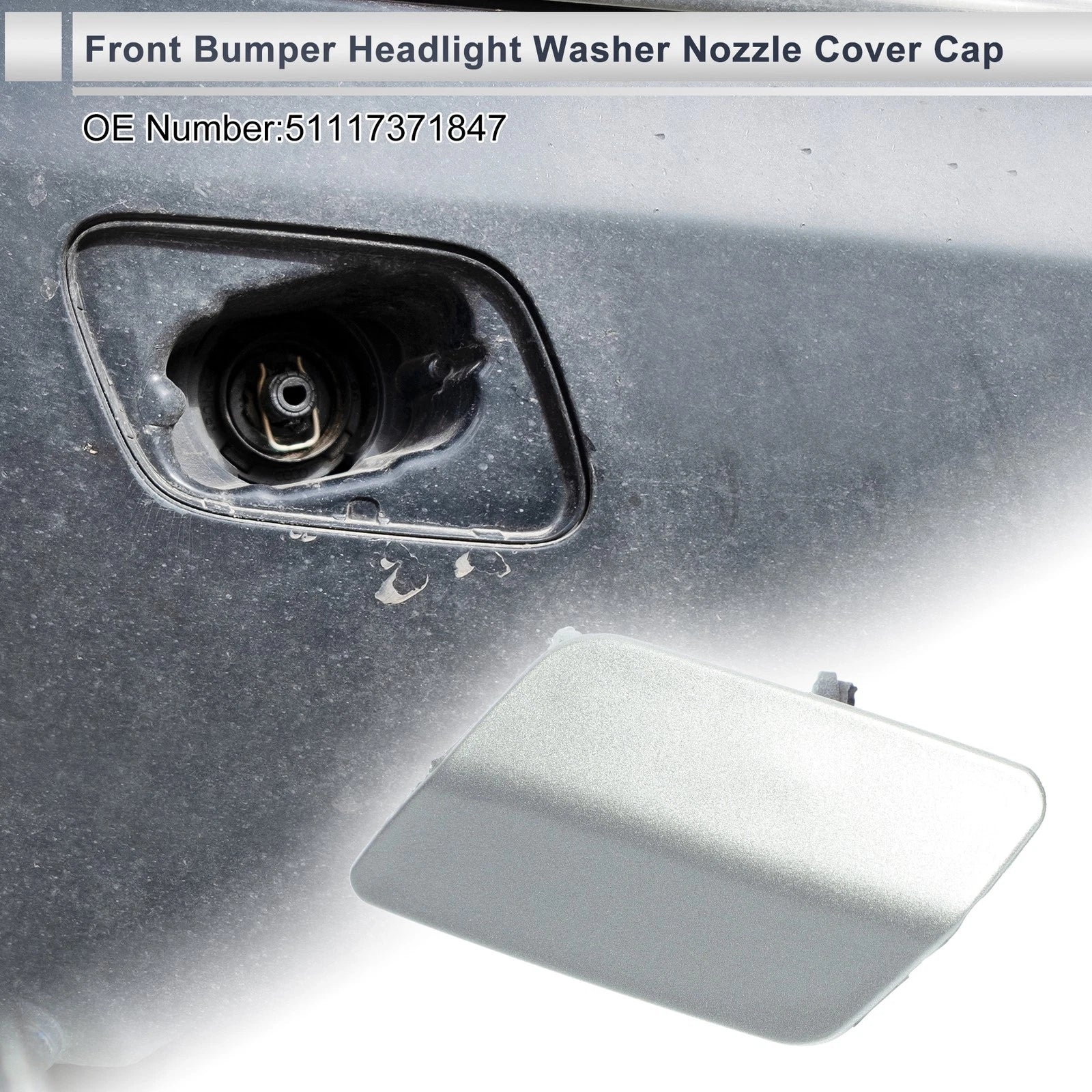 Front Left Headlight Washer Nozzle Cover Cap for BMW 335i GT (2014–2016)