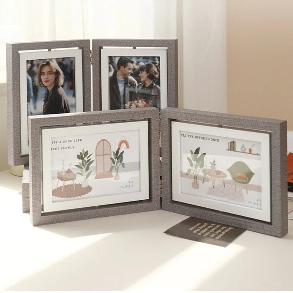 6 Inch Double Sided Floating Photo Frame for Tabletop