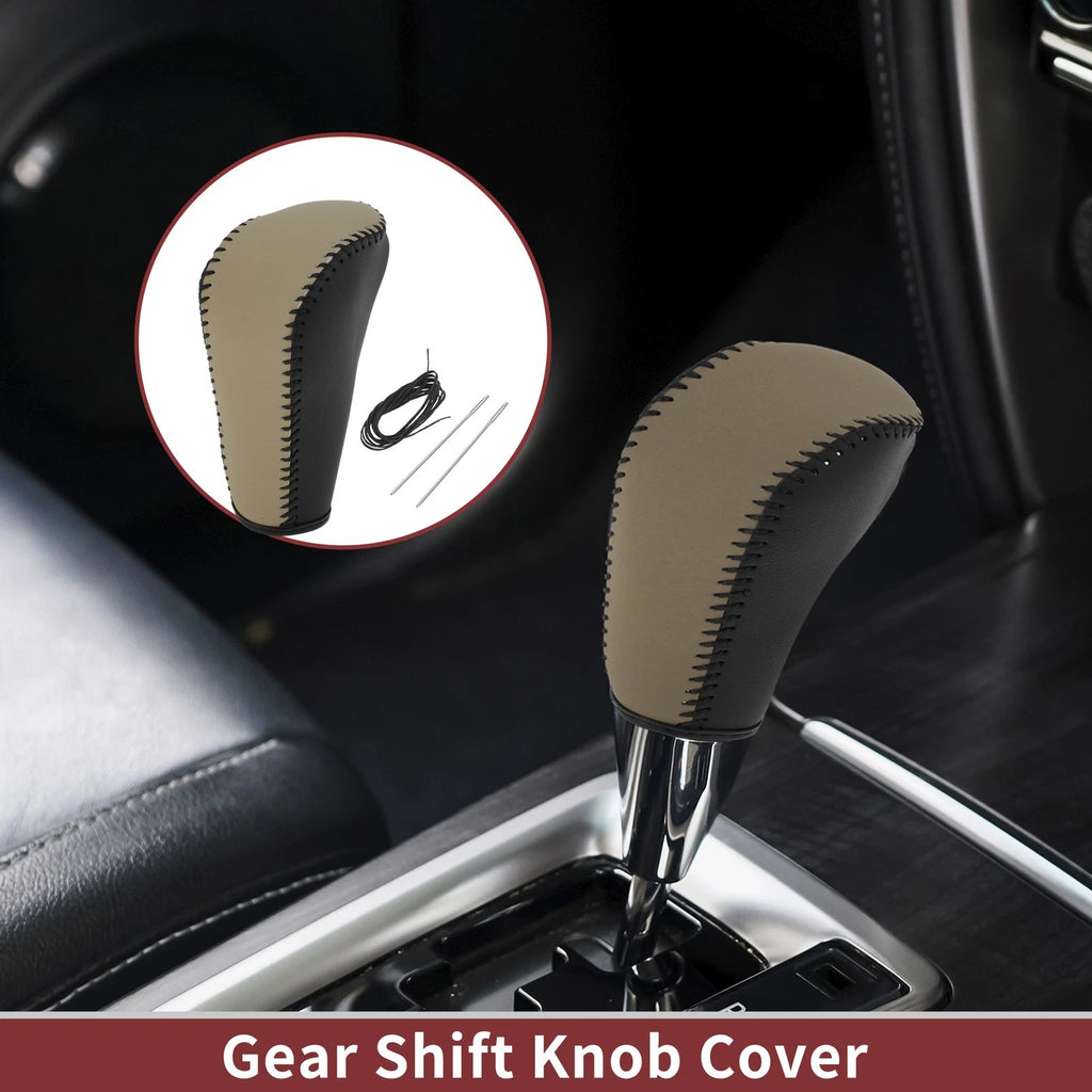 Gear Shift Knob Cover Replacement for BMW 3 Series E90 (2004–2012 Beige Black)