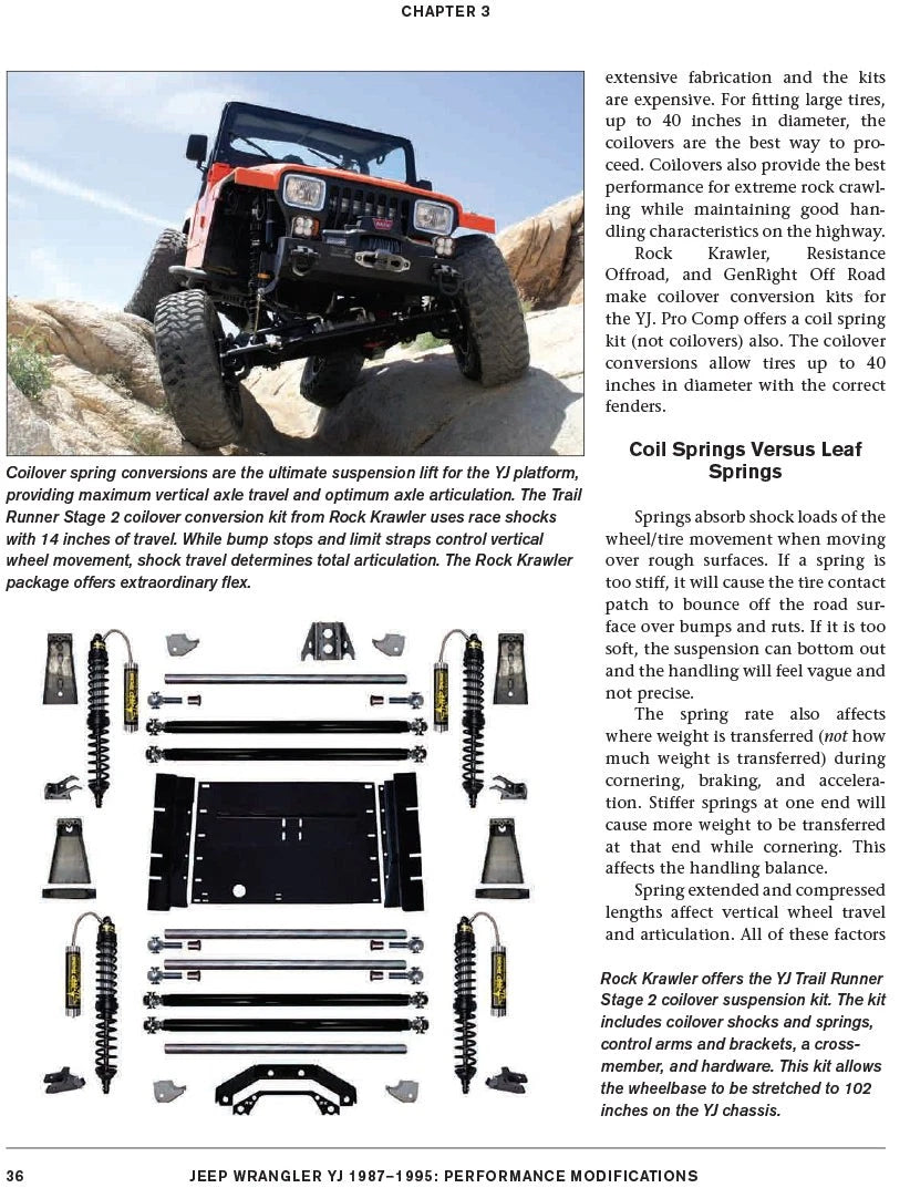 Performance Modifications Book for Jeep Wrangler YJ (1987–1995)