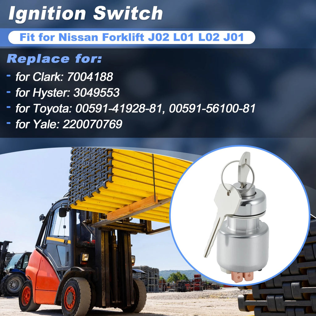 Ignition Switch with Keys Replacement for Nissan Forklift J02 L01 (J01–L02) (2000–2000)