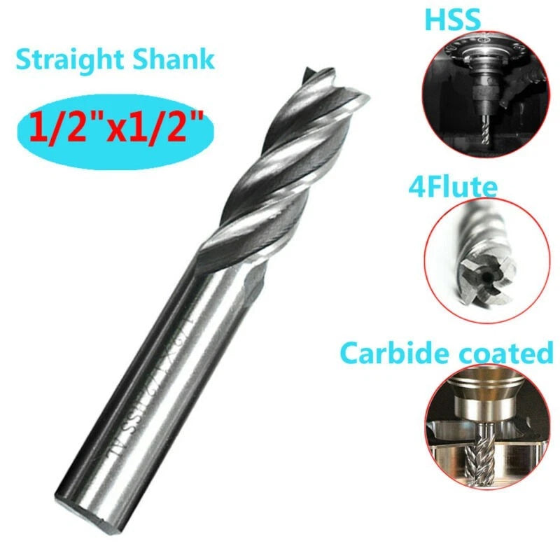 4-Flute End Mill CNC Milling Machine Spiral Cutter Drill Bits