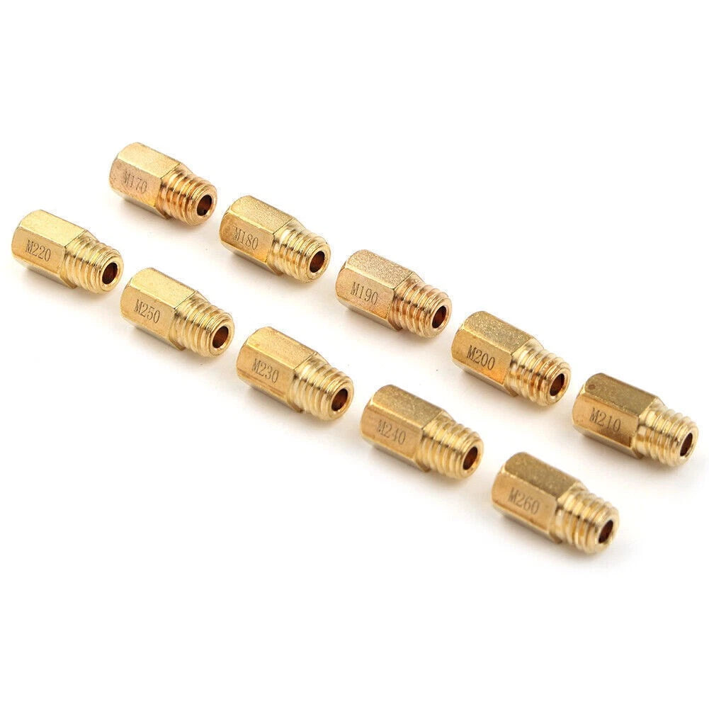 10 Pcs Hex Type Main Jets for Mikuni VM/TM/TMX Carburetor (170-260)