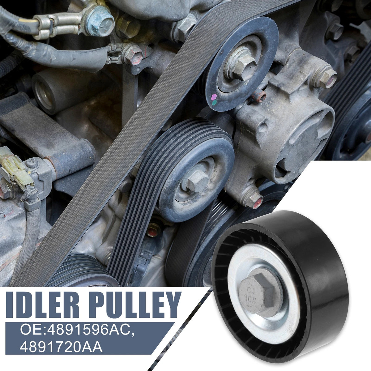 Accessory Drive Belt Idler Pulley Replacement for Dodge Journey (2009–2019)