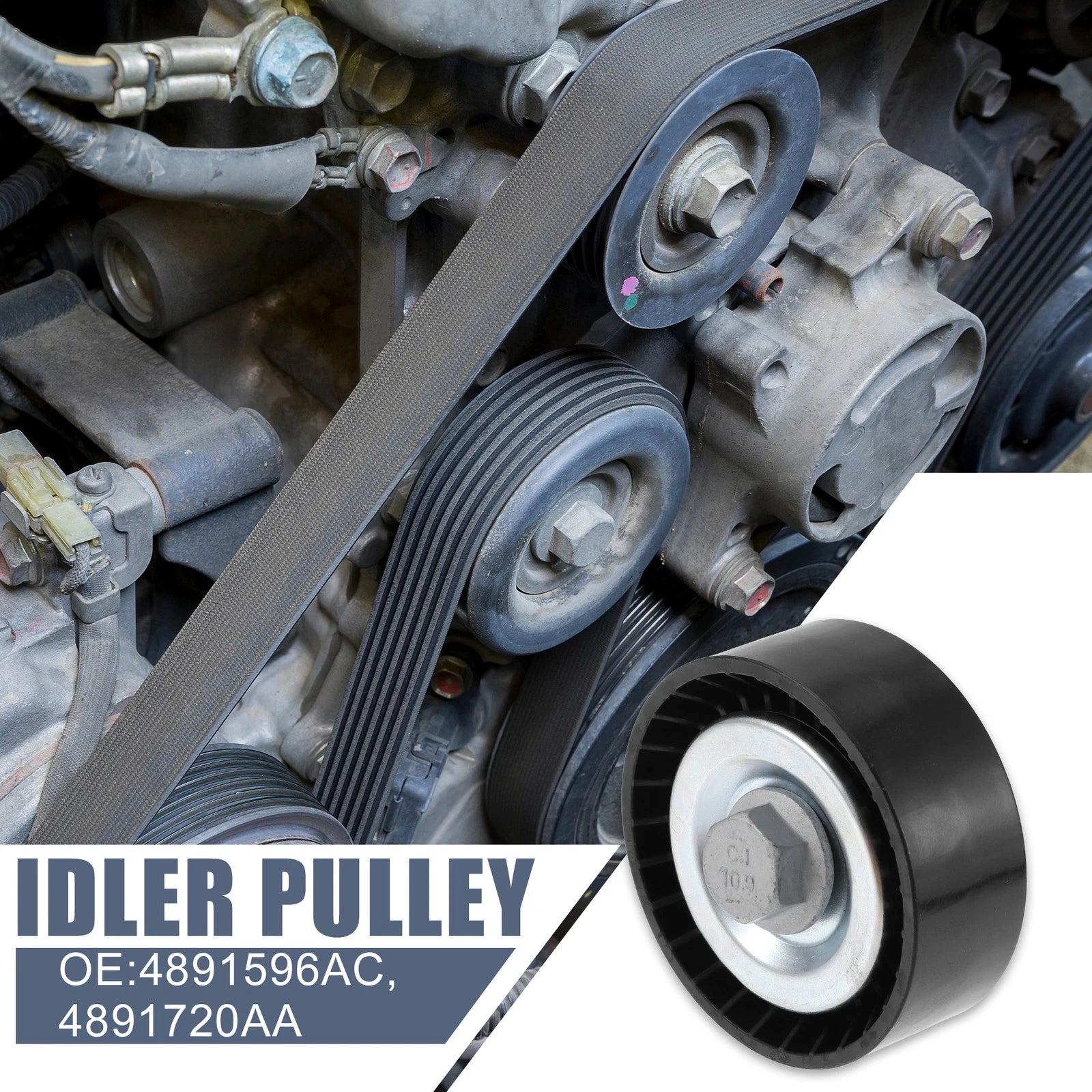 Accessory Drive Belt Idler Pulley Replacement for Dodge Journey (2009–2019)