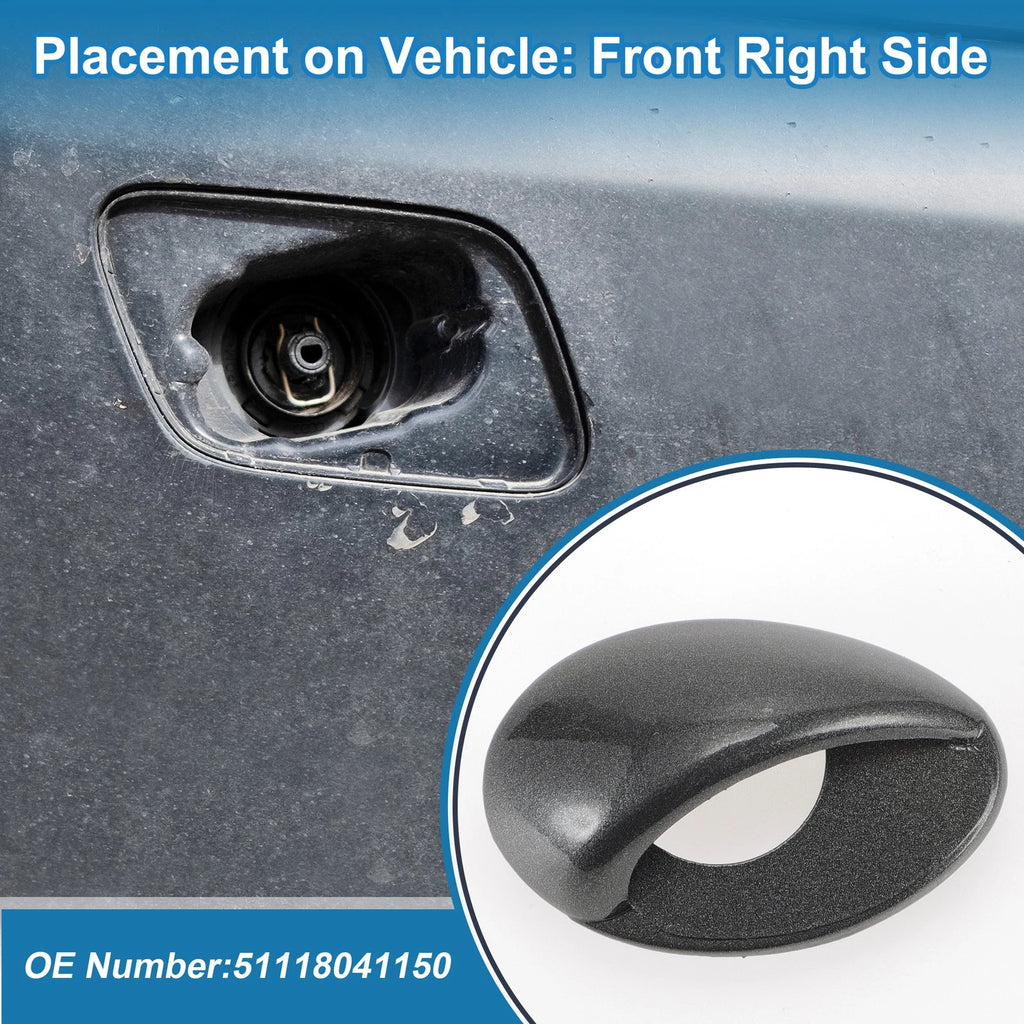 Front Right Headlight Washer Nozzle Cover Cap for BMW M3 (2008–2013) Gray