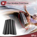 Door Pillar Window Trim Set Replacement for Toyota Prado (2003–2009) Black