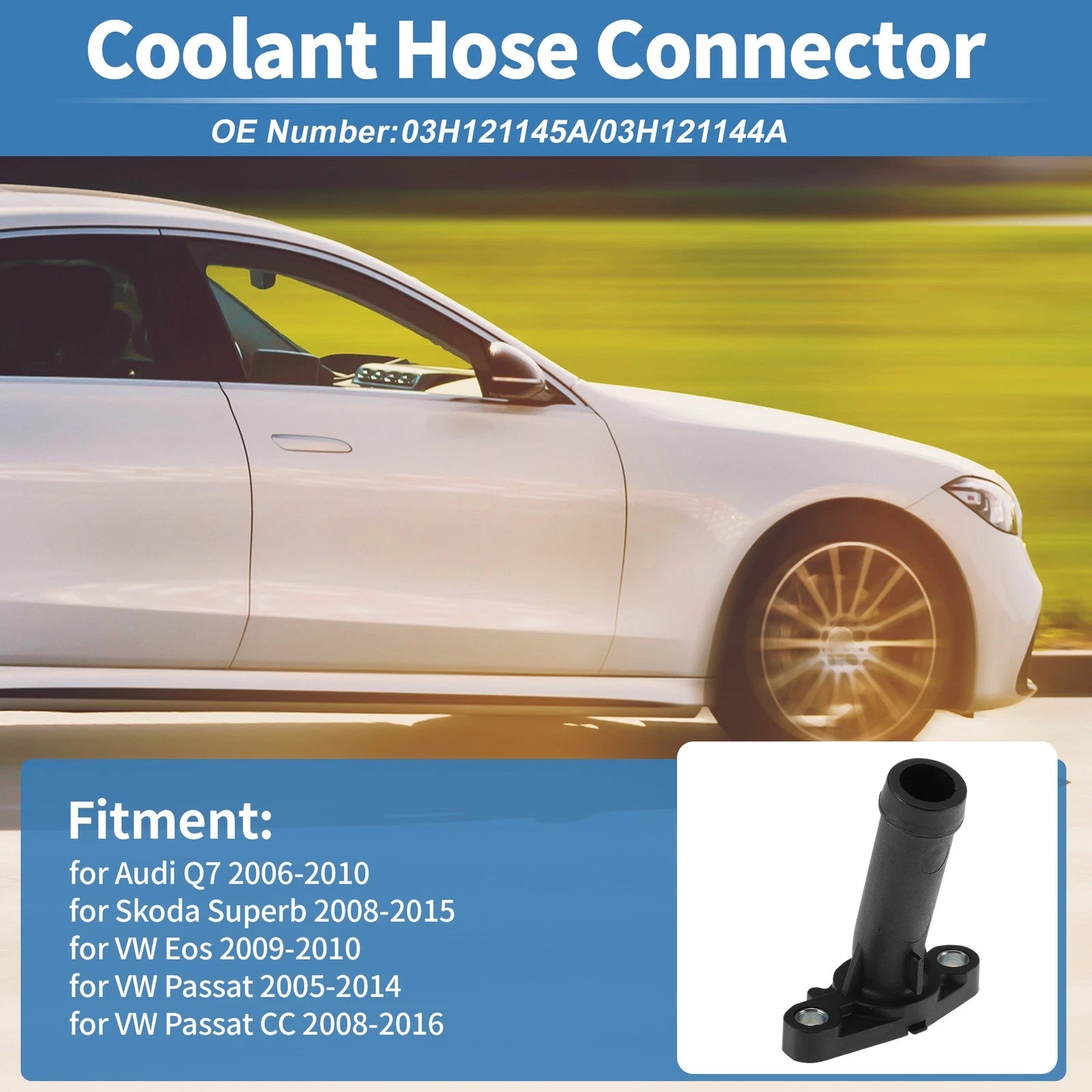 Engine Coolant Hose Connector OEM Replacement for Audi Q7 (2006–2010)