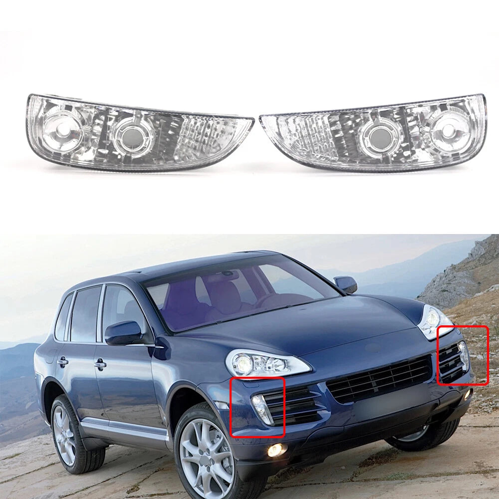 Pair LED Front Bumper DRL Daytime Running Light Lamp for Porsche Cayenne (2007–2010)