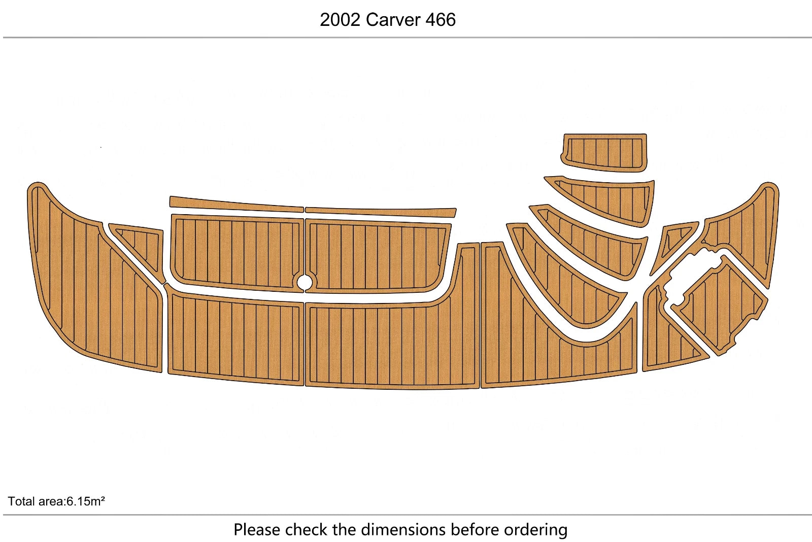 Swim Platform Pads for Carver 466 (2002) - EVA Foam Faux Teak Deck Flooring