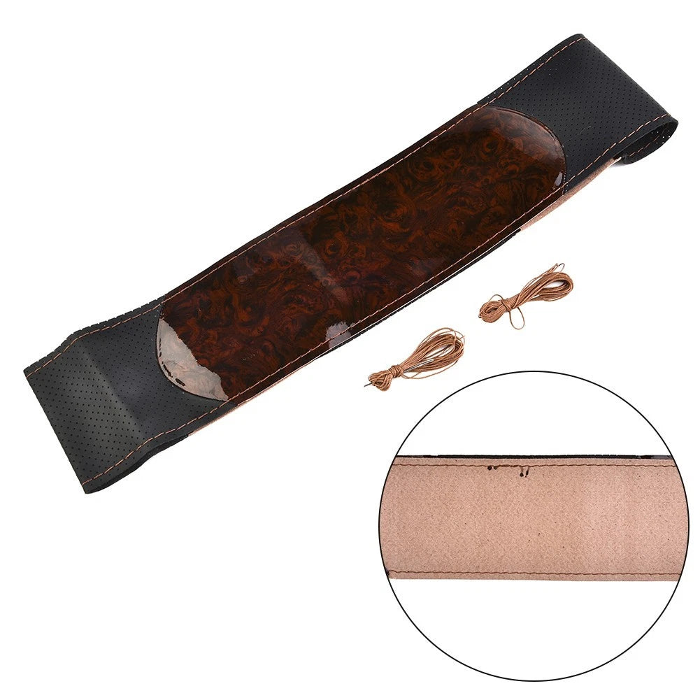 Steering Wheel Cover for Universal Fit (37-38CM) - Leather, Anti-slip