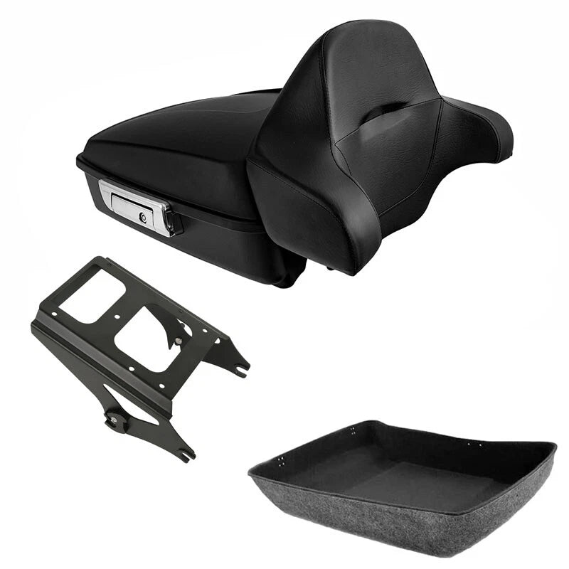 Matte Chopped Trunk Backrest Mount Rack for Harley Touring Road Glide (2009–2013)