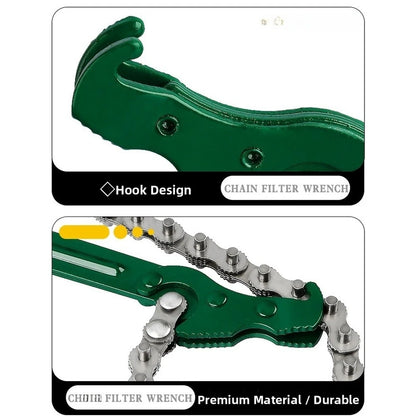 Chain Filter Wrench Tool for Oil Filter Removal 9 Inch or 12 Inch