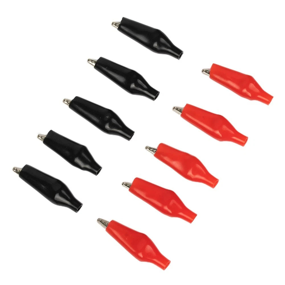 10 x Insulated Crocodile Clips Battery Connectors 5A Clamps