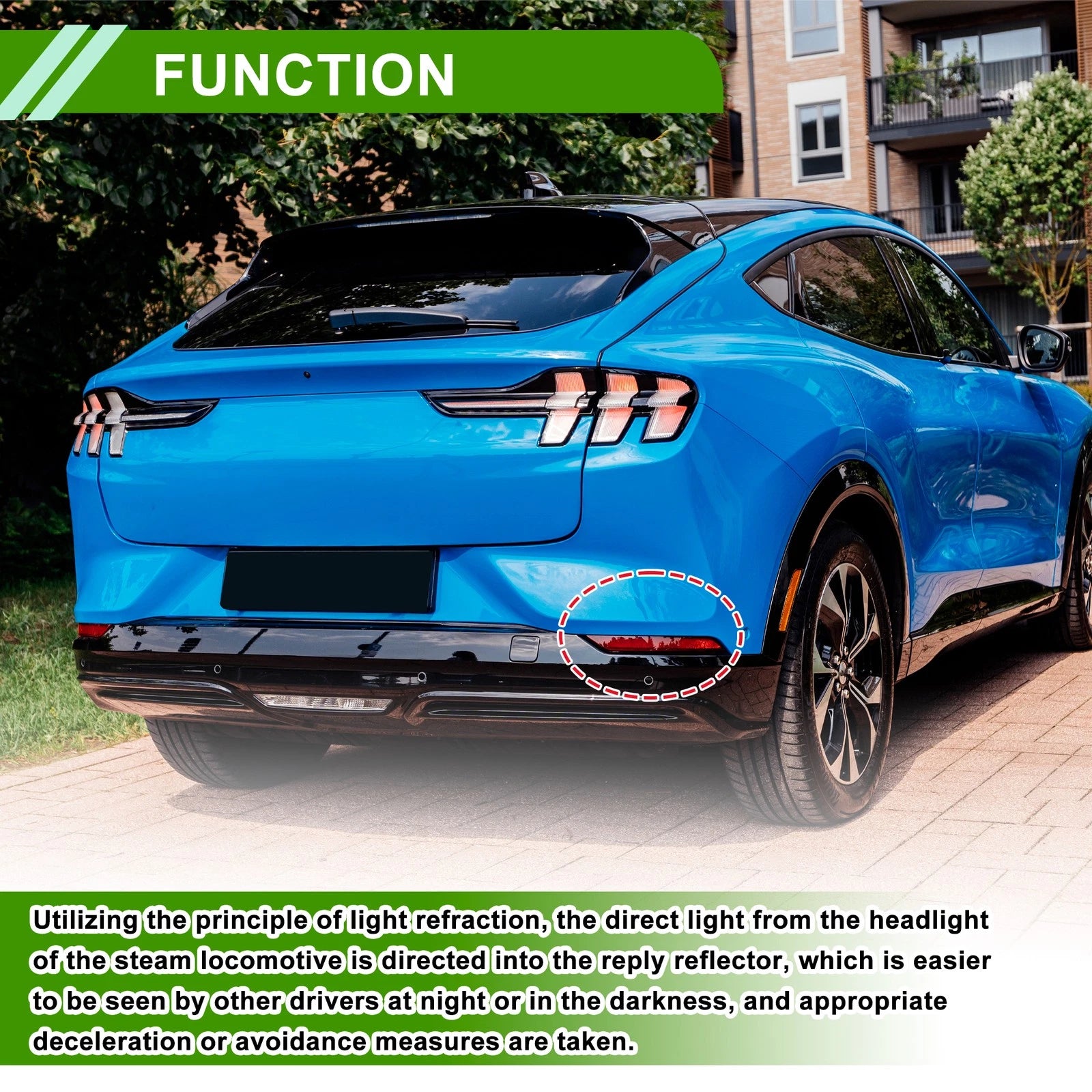 Bumper Reflector Replacement Rear Right for Ford Mustang (2015–2017)