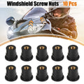 Windshield Screws Bolts Nuts Set for Motorcycle (M6) (10 Pieces) (Black)