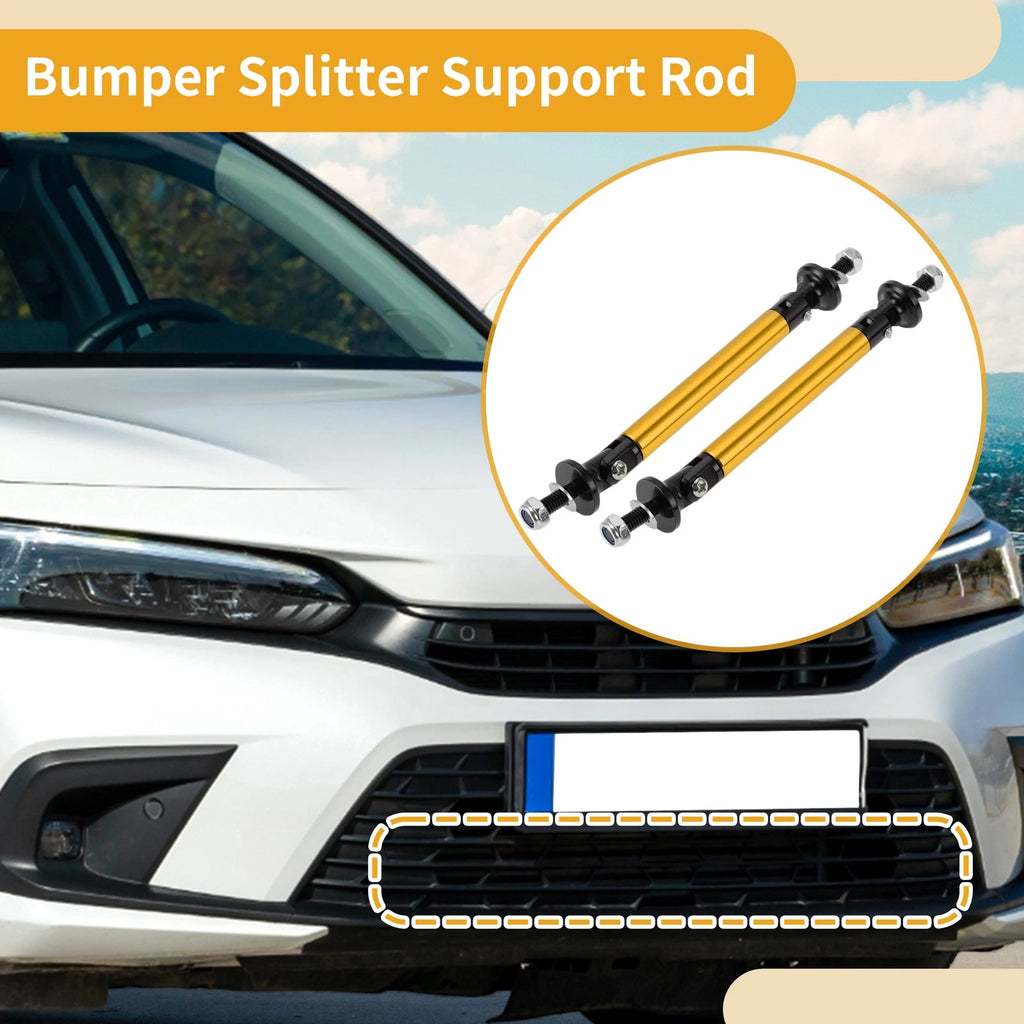 2X Adjustable Front Bumper Lip Splitter Strut Support Bars for