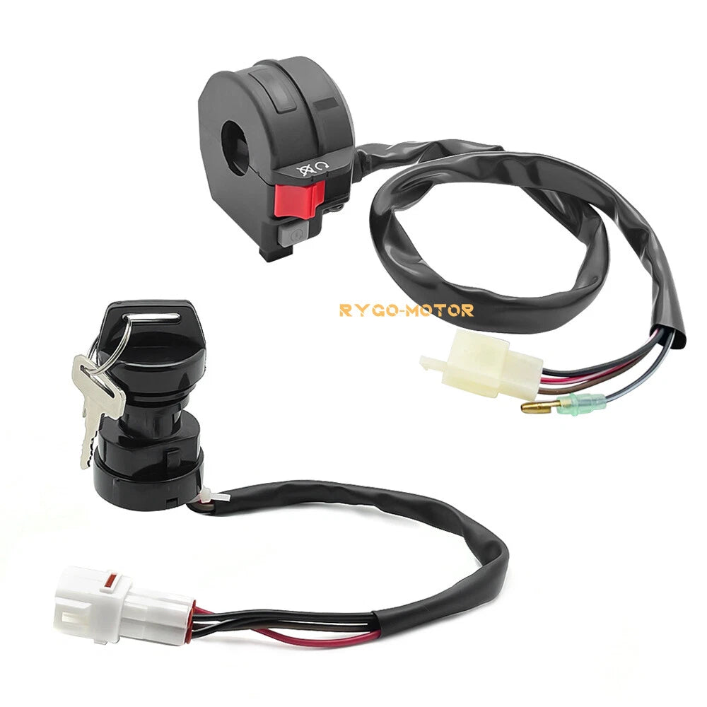 Start Stop Switch & Ignition Key Switch for Yamaha Raptor/Grizzly/Badger (80–80, 50–50)