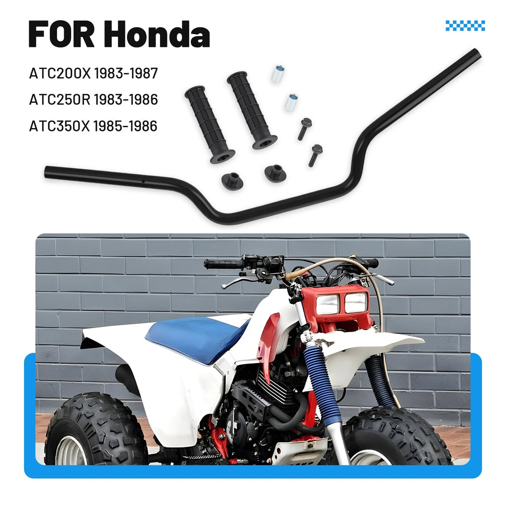 Heavy Duty Handlebar & Grips w/Bar End for Honda ATC200X (1983–1987) 53100-HA2-770
