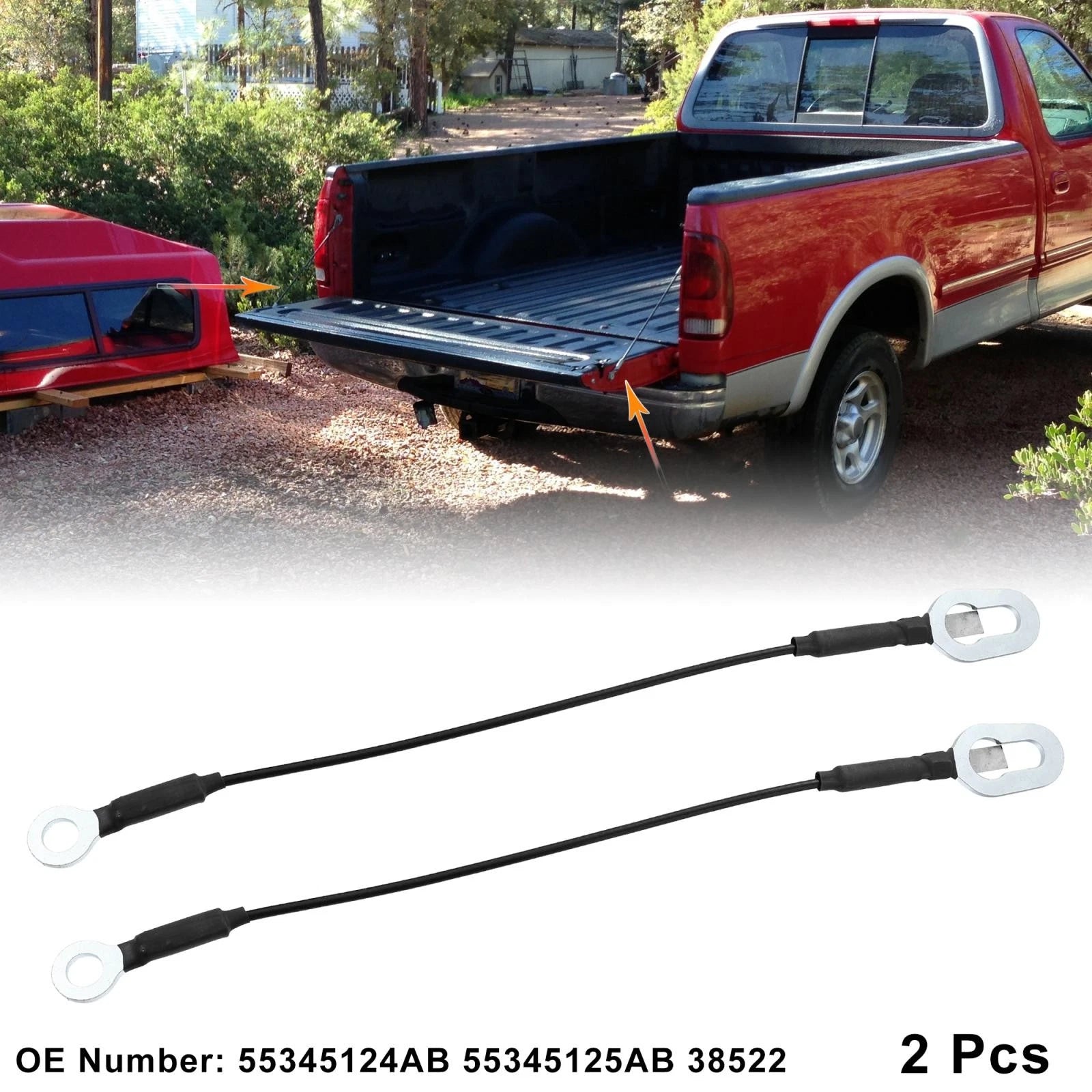 Tailgate Cable Mount Holders Replacement Set for Dodge Ram 1500 2500 (1994–2002)
