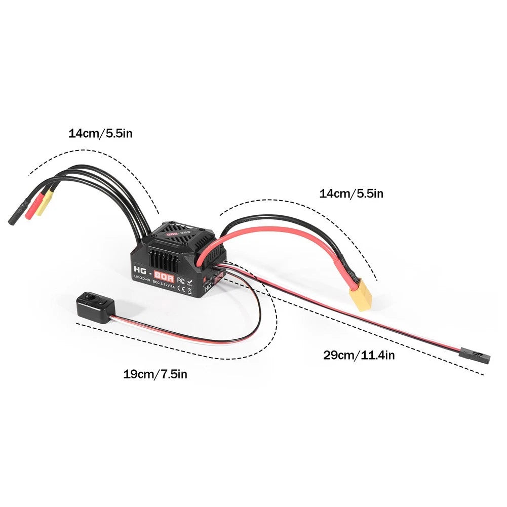 80A Brushless Motor ESC for 1/10 Scale RC Vehicle (Drag Brake Adjustment)