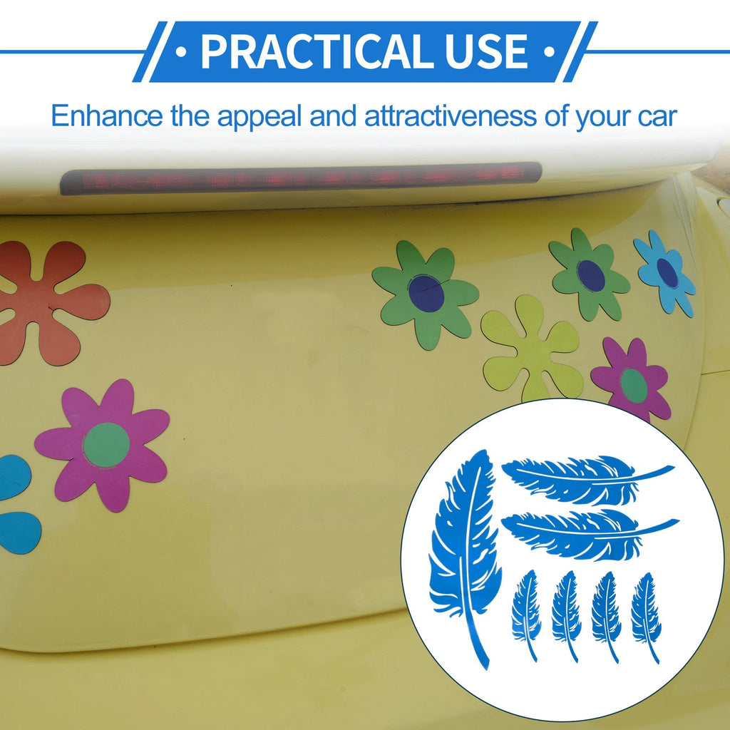 Reflective Bumper Decal for - Blue Square Feather