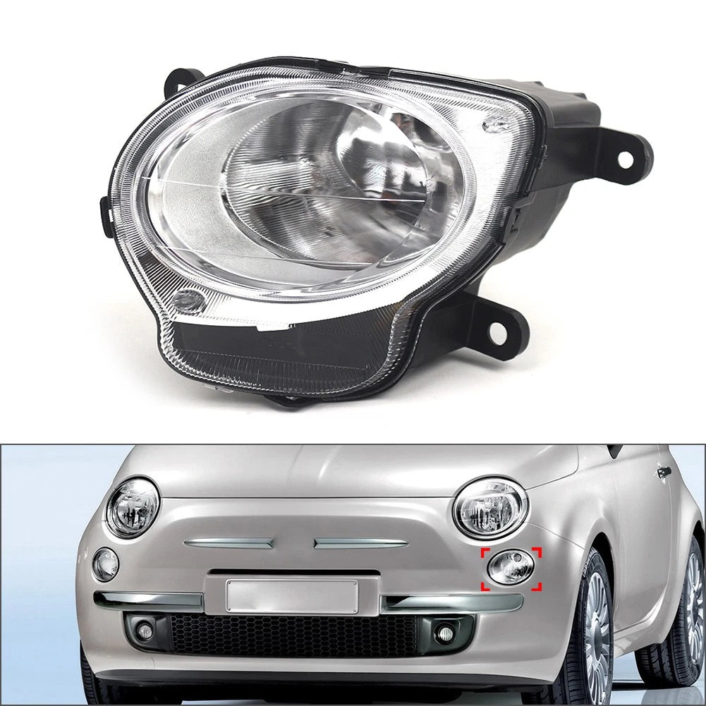 High Beam Headlight for Fiat 500 Hatchback (2008–2015) Left Clear