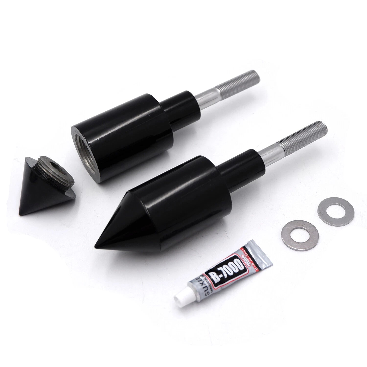 Black Spike Frame Sliders for Honda CBR600RR (2003–2006)