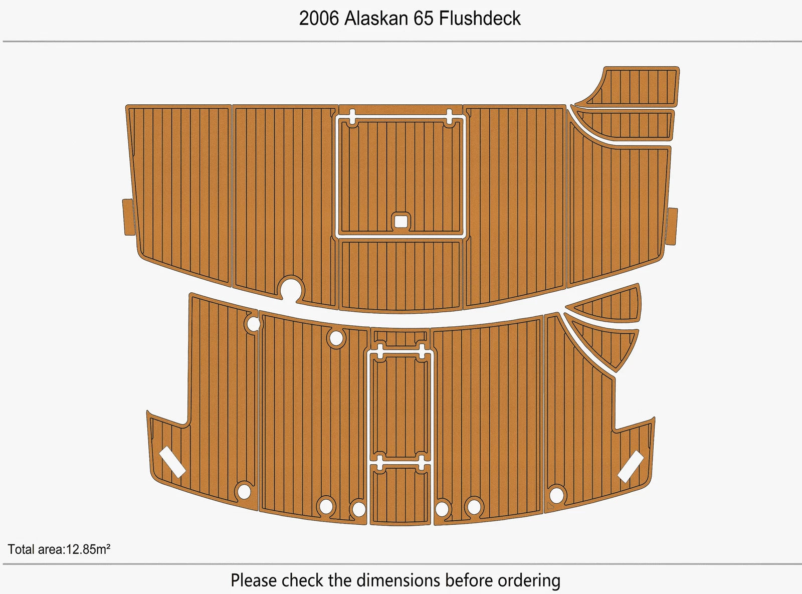 EVA Pads for Alaskan 65 Flushdeck Swim Platform Cockpit (2006)