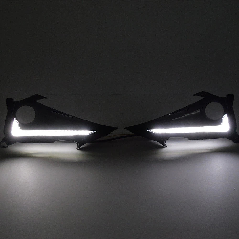 2-Color Fog Light Bezels w/ LED DRL Turn Signals for Toyota Corolla (2019–2022)