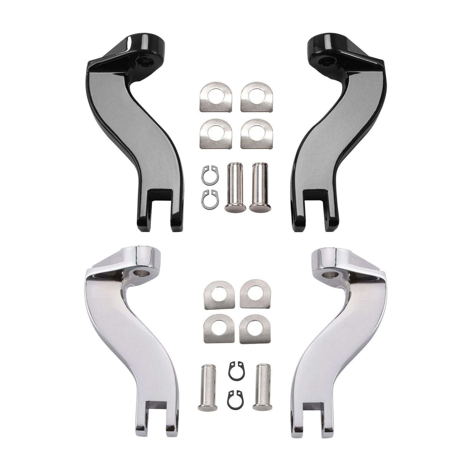 Passenger Footpeg Mount Kit for Harley Touring FLHT (1993–2025) Black/Chrome
