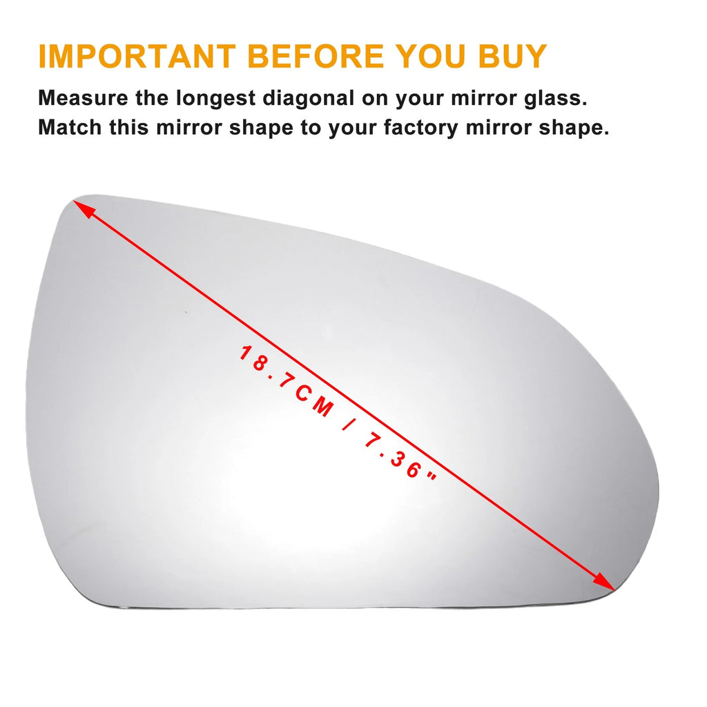 Right Side Mirror Glass Replacement Non Heated for Hyundai i30 (2017–2022)