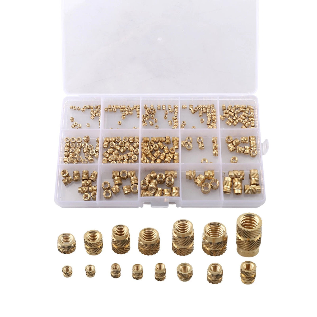 300pcs Brass Threaded Inserts Kit for Multiple Uses
