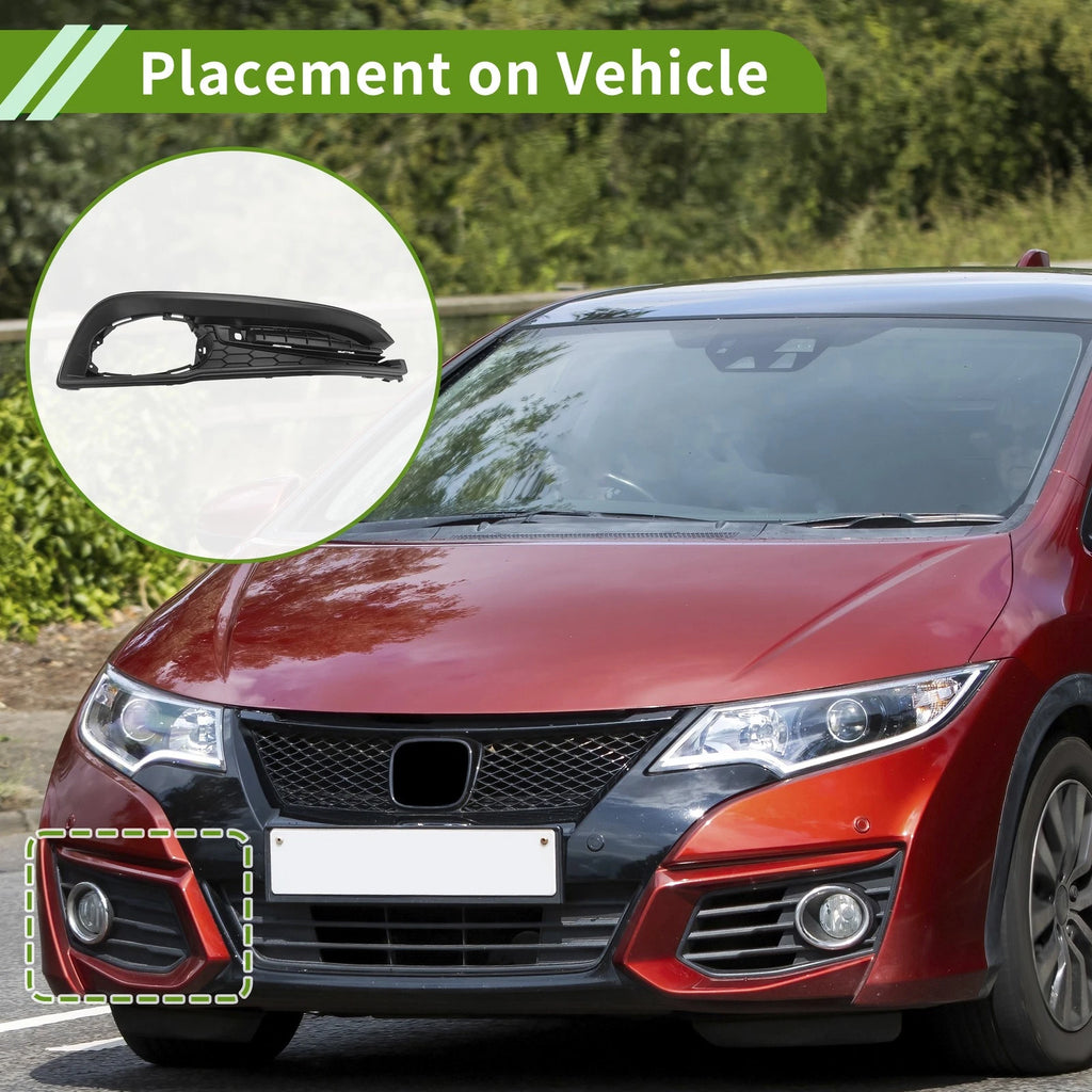 Right Front Fog Light Grill Replacement for Honda Civic (2013–2015)