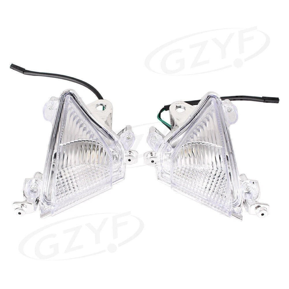 2X Clear Front Turn Signal Lens Cover Shell for Kawasaki Ninja ZX10R (2004–2005)