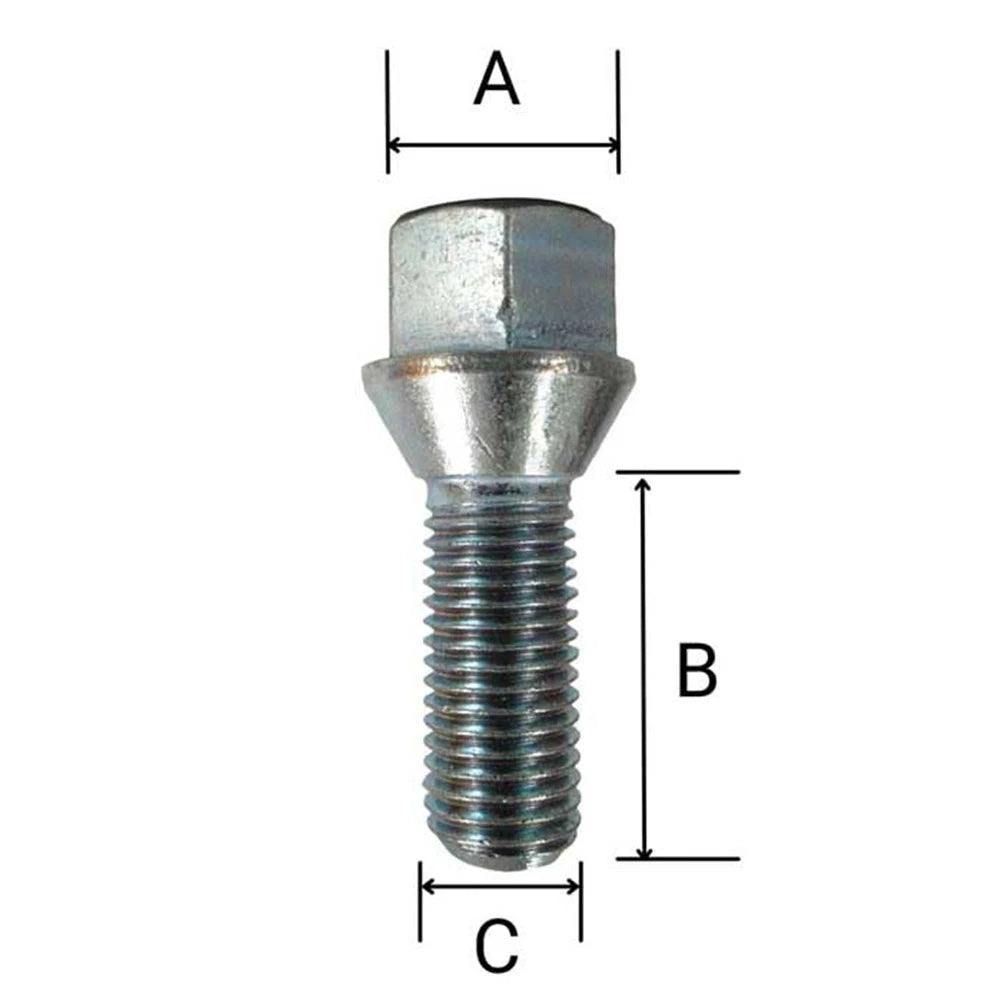 Tapered Collar M12x1.25 Wheel Bolts For Wheel Replacement Protective Finish