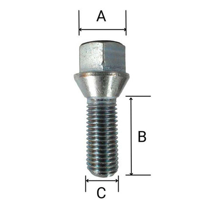 Tapered Collar M12x1.25 Wheel Bolts For Wheel Replacement Protective Finish