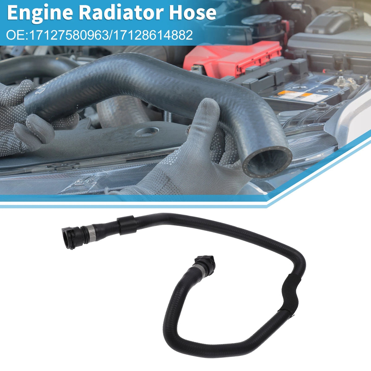 Engine Radiator Hose Replacement for BMW 535i 3.0L (2011–2016) Rubber Black