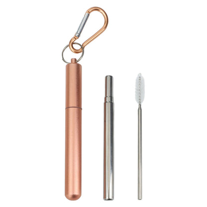 Reusable telescopic straws with silicone tips for comfortable drinking