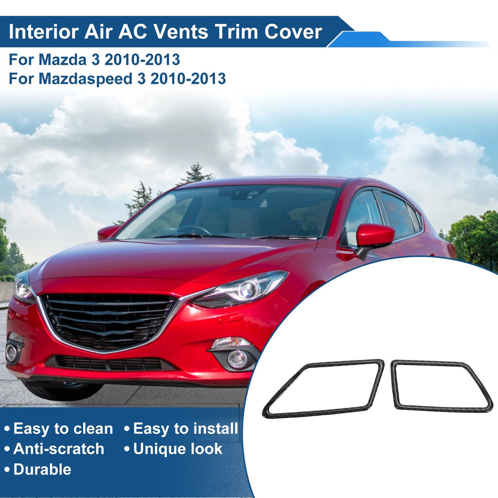 Air Conditioner Outlet Vent Trim Cover Frame for Mazda 3 (2010–2013) Black 2 Pcs