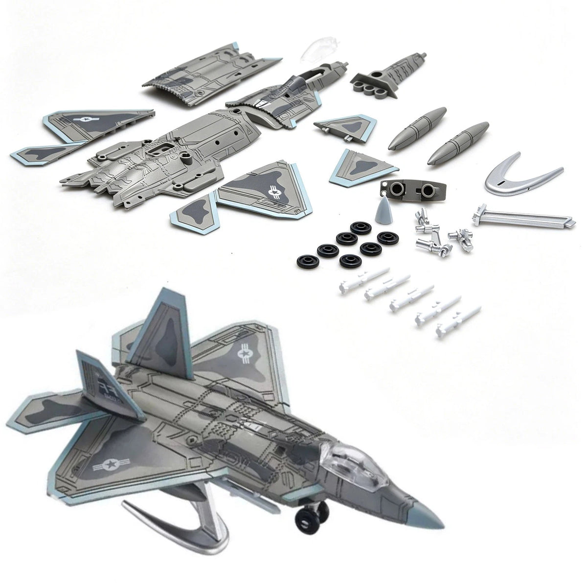 F-22 Raptor Building Blocks Kit 1/100 Scale Easy Assembly Gift