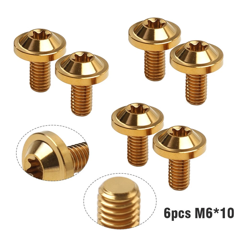 6pcs Titanium Alloy M6x10mm Torx Head Bolts for Motorcycle