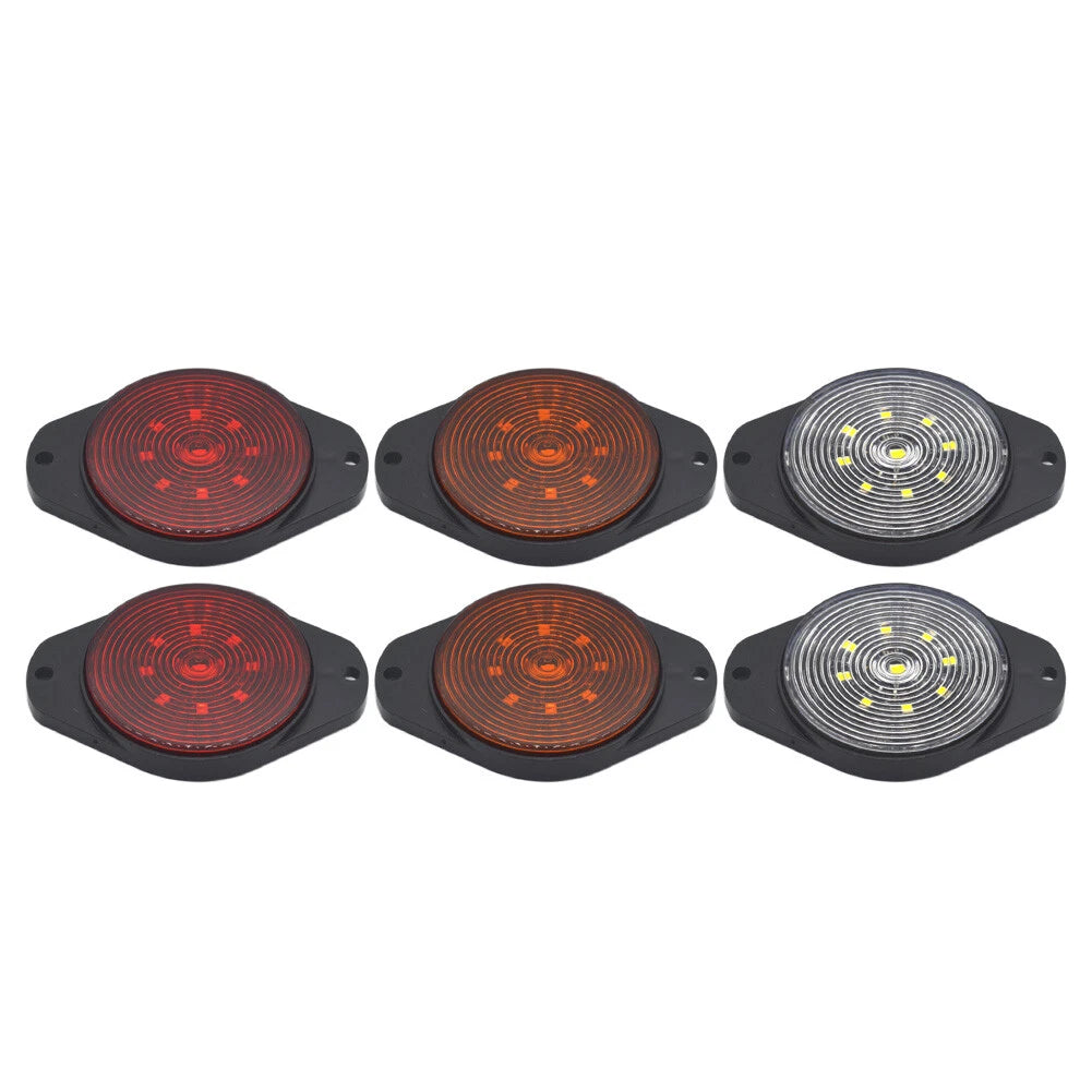 2X Round 9 LED Side Light Marker Lamp for Car Bus Truck Trailer