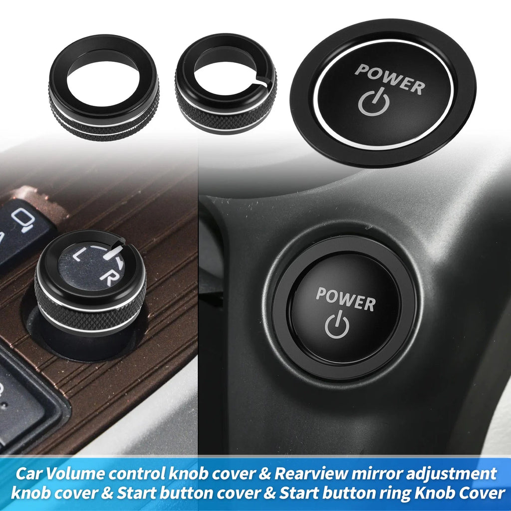 Volume Knob Cover for - Control Switch Trim Ring Black