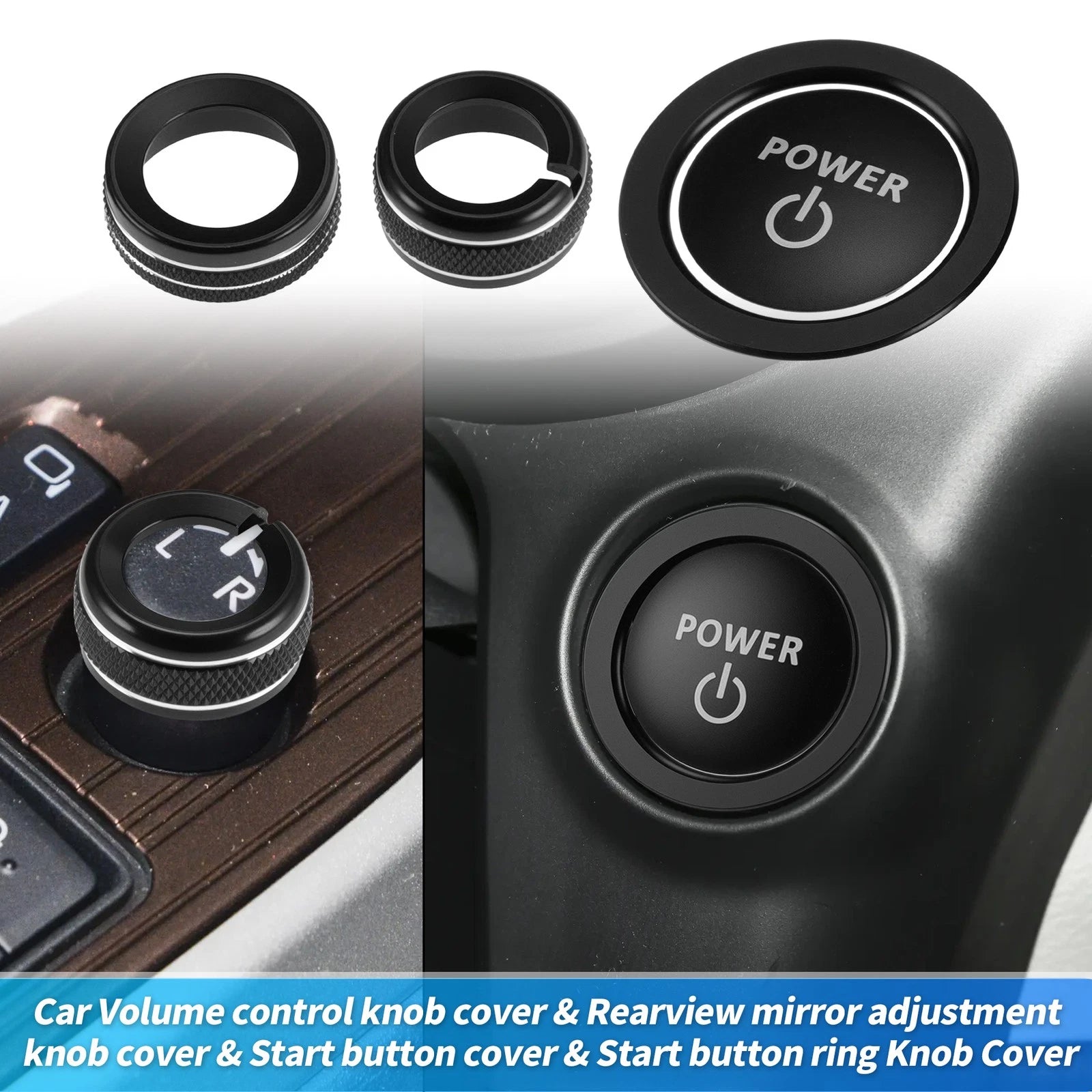 Volume Knob Cover for - Control Switch Trim Ring Black
